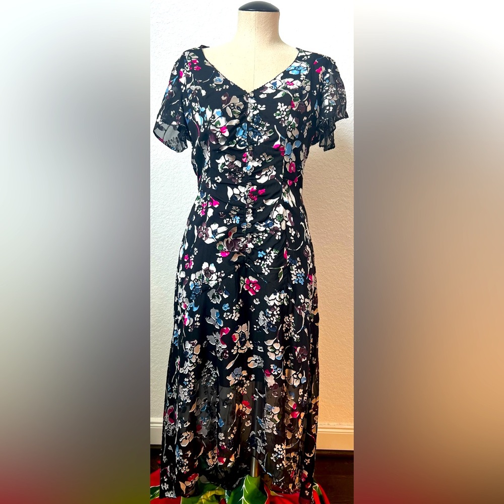 Floral Black Dress